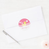Leuk Meisje Rubber Ducky Baby shower Ronde Sticker (Envelop)