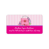 Leuk meisje tas retour adres labels. etiket (Voorkant)