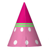 Leuk Meisje Verjaardag Roze Groen Wit Polka Dots Feesthoedjes (Achterkant)