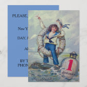 Leuk meisje zeiler boei gooi ring kaart (Voorkant / Achterkant)