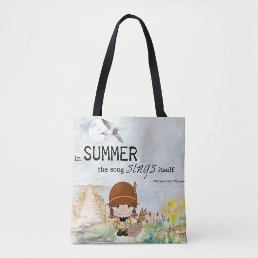 Leuk Meisje Zomer Canvas tas (Voorkant)