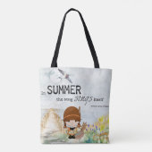 Leuk Meisje Zomer Canvas tas (Achterkant)