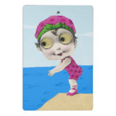 Leuk  Meisje Zwemmer Roze Badpak Mini Klembord (Achterkant)