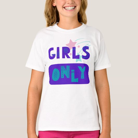 Leuk "Meisjes Alleen" Meisjes Basic T-shirt (Voorkant)