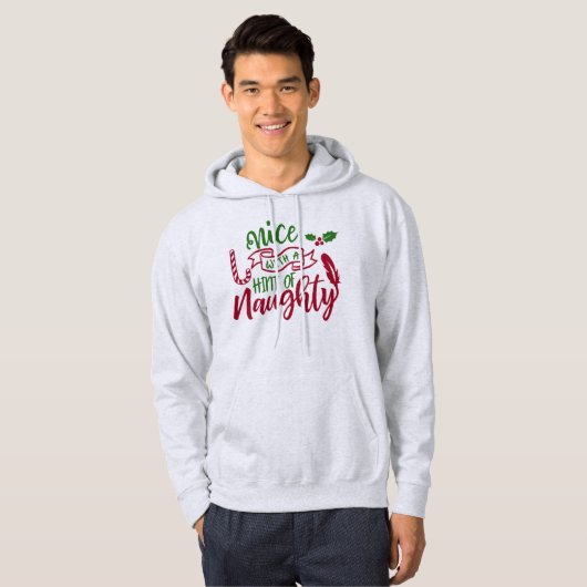 Leuk met een hint van Naughty - grappige Kerstmis Hoodie (Voorkant volledig)