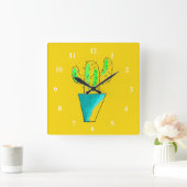 Leuk Mexicaans cactusart. Vierkante Klok (Huis)