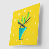 Leuk Mexicaans cactusart. Vierkante Klok (Hoek)