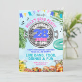 Leuk middelbare school College BBQ Zwembad Afstude Kaart (Staand voorkant)