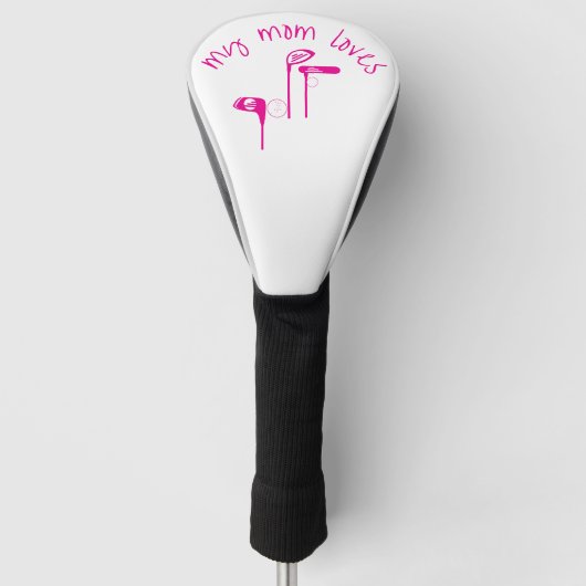 Leuk "Mijn Moeder Houdt Van Golf" Helder Roze Golfheadcover (Voorkant)