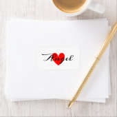 Leuk Minimal Modern White Red Heart Voeg Jouw naam Etiket (Insitu)