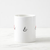 Leuk Minimal Modern White Red Heart Voeg Jouw naam Koffiemok (Center)