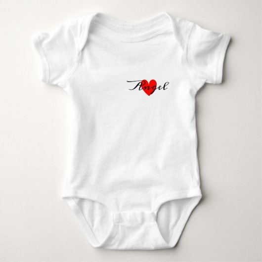 Leuk Minimal Modern White Red Heart Voeg Jouw naam Romper (Voorkant)