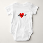 Leuk Minimal Modern White Red Heart Voeg Jouw naam Romper (Achterkant)