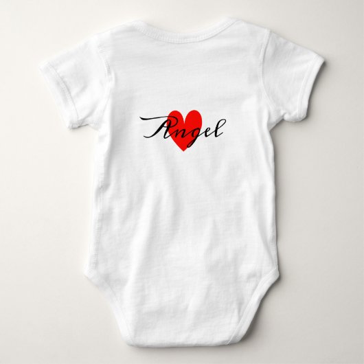 Leuk Minimal Modern White Red Heart Voeg Jouw naam Romper (Achterkant)