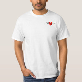 Leuk Minimal Modern White Red Heart Voeg Jouw naam T-shirt