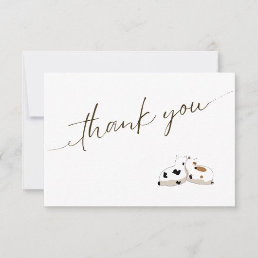 Leuk minimalistisch script katten paar bedankkaart (Voorkant)