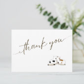 Leuk minimalistisch script katten paar bedankkaart (Staand voorkant)