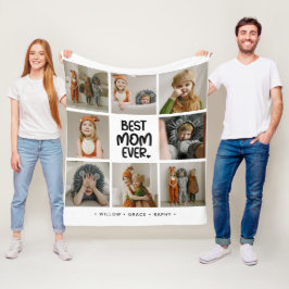 Leuk modern 'BESTE MOEDER Ooit' 6 foto Fleece Deken