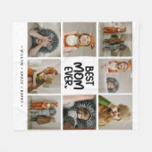 Leuk modern 'BESTE MOEDER Ooit' 6 foto Fleece Deken (Voorkant (Horizontaal))