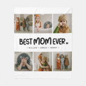 Leuk modern 'BESTE MOEDER Ooit' 6 foto Fleece Deken (Voorkant)