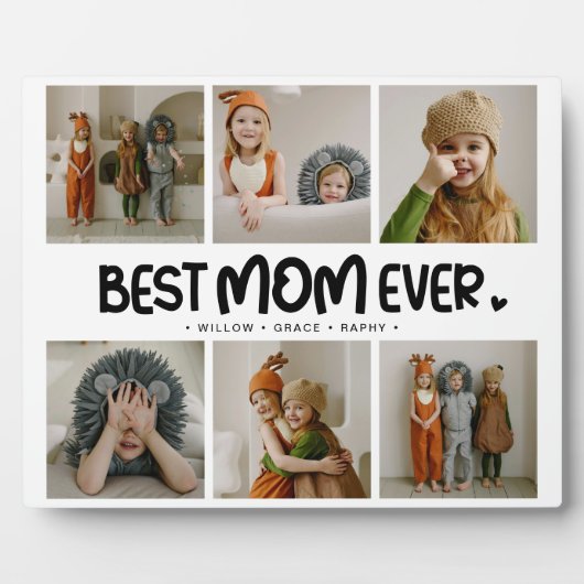 Leuk Modern 'BESTE MOM OOIT' 6 Foto Fotoplaat (Voorkant)