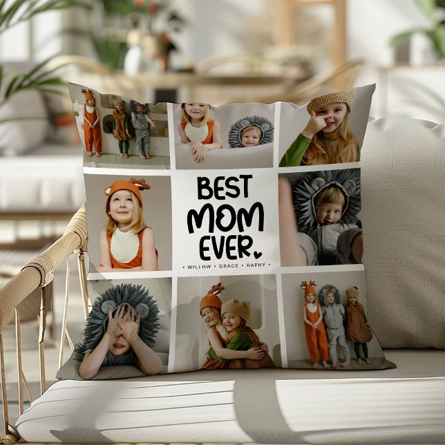 Leuk Modern 'BESTE MOM OOIT' 6 Foto Kussen (Creator heeft geüpload)