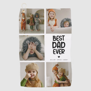 Leuk modern 'BESTE PAPA OOIT' 5 foto Golfhanddoek