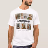 Leuk modern 'BESTE PAPA Ooit' 6 foto T-shirt (Voorkant)