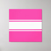 Leuk Modern Bright Snoep Roze Wit Racing Stripes Canvas Afdruk (Voorkant)