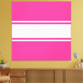 Leuk Modern Bright Snoep Roze Wit Racing Stripes Canvas Afdruk (Insitu (Woonkamer))