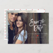 Leuk Modern Brush Script Sla de datum op Aankondigingskaart (Voorkant / Achterkant)