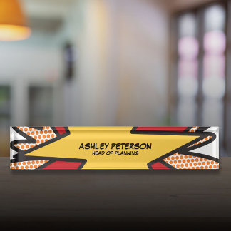 Leuk Modern Cool Comic Book gepersonaliseerd Naambordje