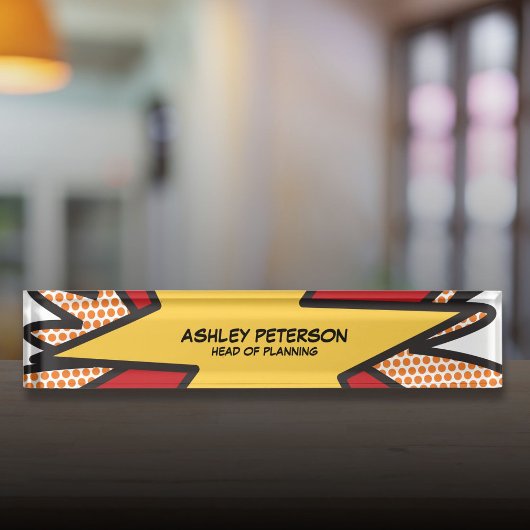 Leuk Modern Cool Comic Book gepersonaliseerd Naambordje