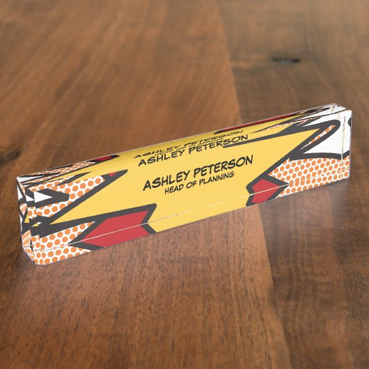 Leuk Modern Cool Comic Book gepersonaliseerd Naambordje (Zijkant)