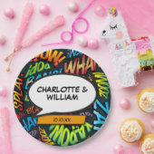 Leuk Modern Designer Typografisch Stripboek Papieren Bordje (Feest)