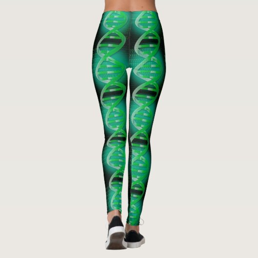 Leuk Modern DNA Patroon Groene Medische Wetenschap Leggings (Achterkant)