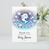 Leuk Modern Dolfijn Baby shower Bedankkaart (Staand voorkant)