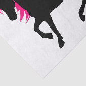 Leuk Modern Elegant Zwart Wit & Heet Roze Paard Tissuepapier (Detail)