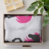 Leuk Modern Elegant Zwart Wit & Heet Roze Paard Tissuepapier (Geschenk)