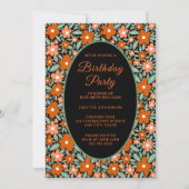 Leuk Modern Flower Verjaardagsfeest Uitnodiging Si (Voorkant)