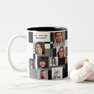 Leuk modern gezinscadeau 20 foto's Ik hou van je o Tweekleurige Koffiemok