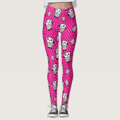 Leuk Modern Girly Roze Schattige Kawaii Panda Beer Leggings (Voorkant)