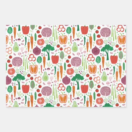 Leuk modern groentepatroon inpakpapier vel (Voorkant 3)