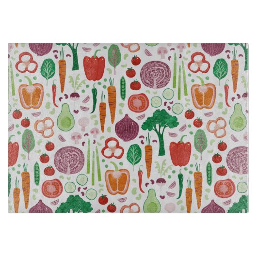 Leuk modern groentepatroon snijplank (Voorkant)