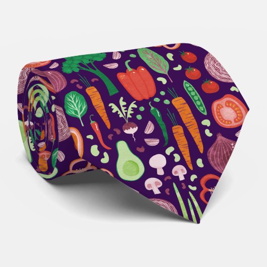 Leuk modern groentepatroon stropdas (Opgerold)