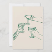 Leuk & Modern Hand getekend Green & Cream Xmas Par Kaart (Achterkant)