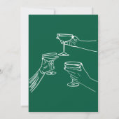 Leuk & Modern Hand getekend Groen & Wit Kerstfeest Kaart (Achterkant)