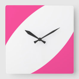 Leuk Modern Helder Wit Snoep Roze Modern Curves Vierkante Klok