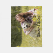 Leuk Modern Huisdier Foto Gepersonaliseerd Monogra Fleece Deken (Voorkant)