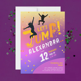 Leuk Modern Kleur Paarse Roze Trampoline Jump Play Kaart